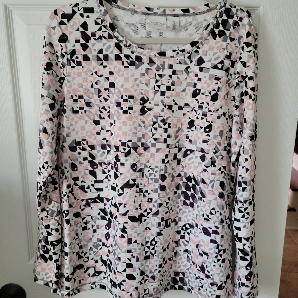 Chico's Weekends Long Sleeve Top Size 2